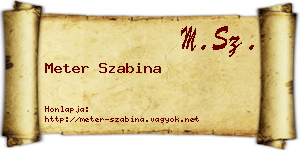 Meter Szabina névjegykártya